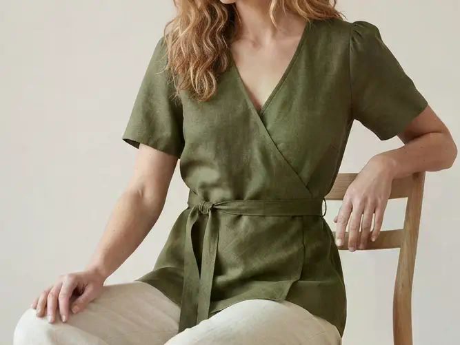 Chemise portefeuille en lin