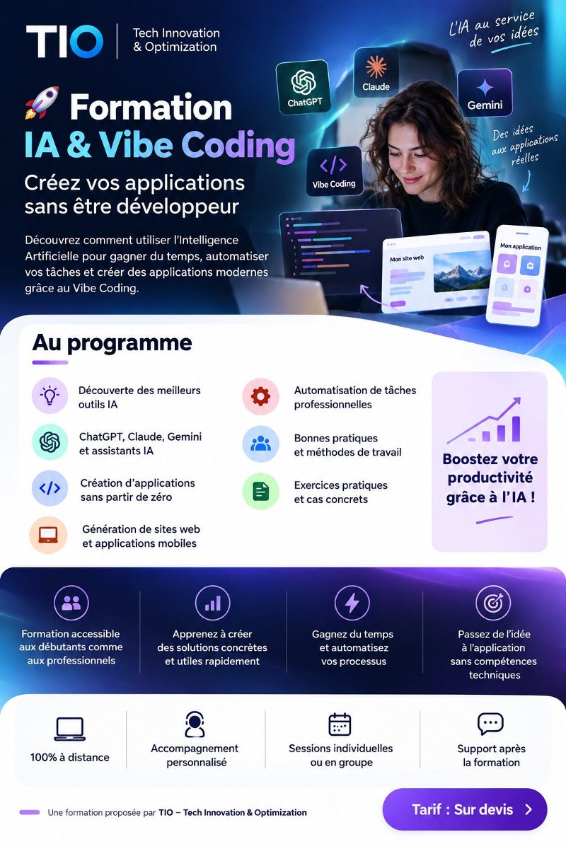 🚀 Formation IA & Vibe Coding – Créez vos applications sans être développeur